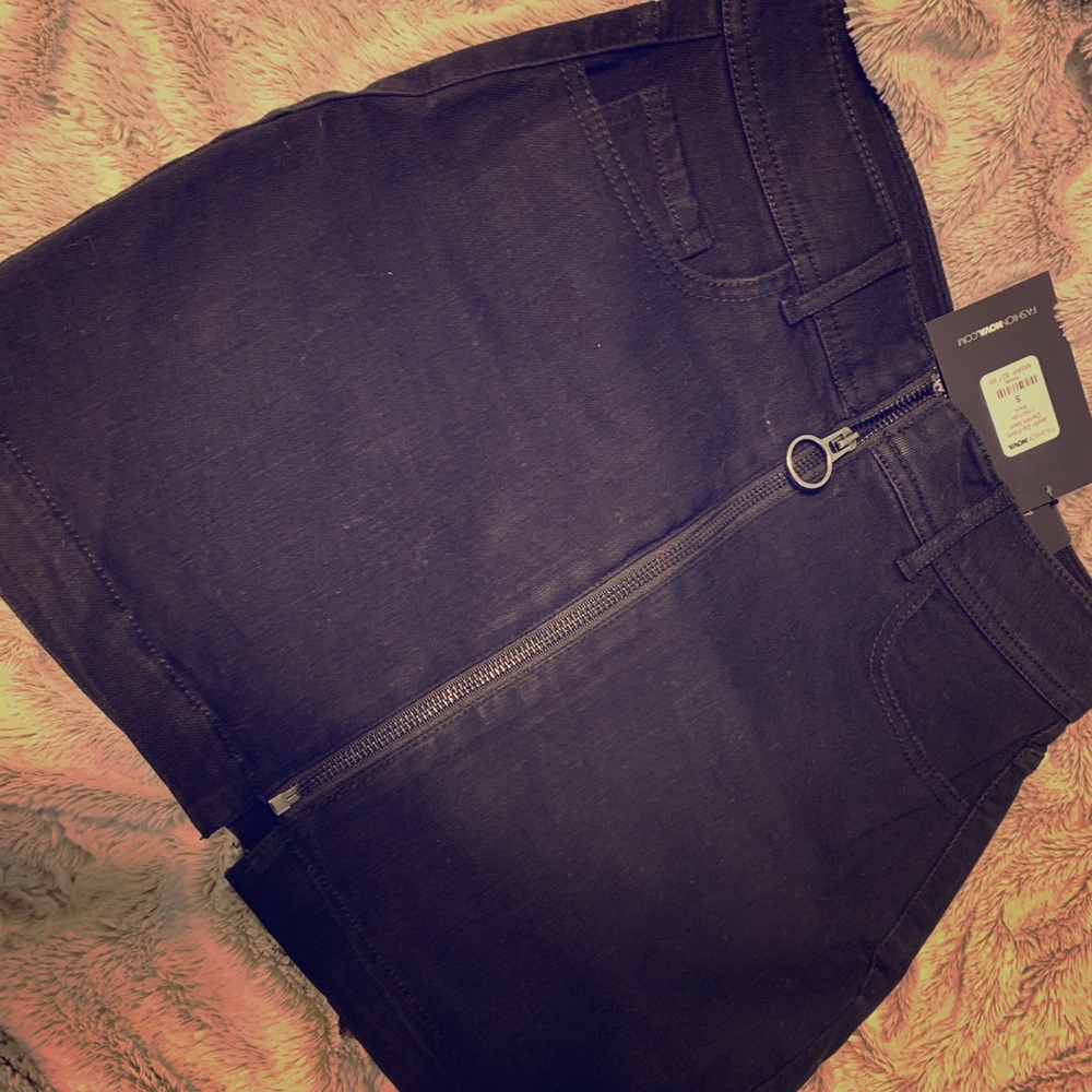 Black mini skirt
